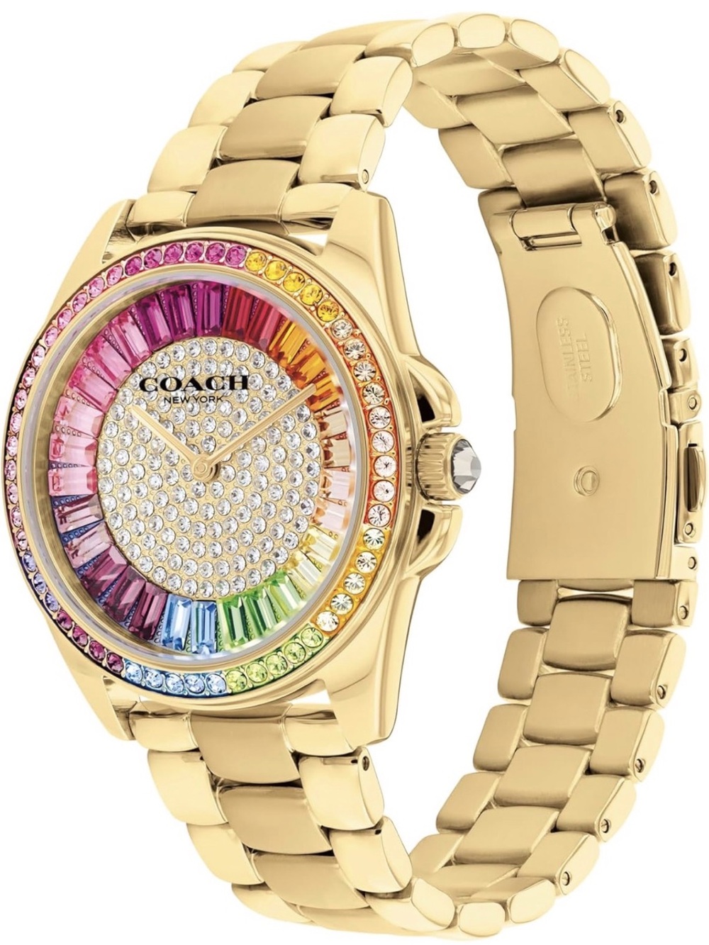Coach Greyson Gold Rainbow Crystal Dial Women's Watch - Picture 2 of 3